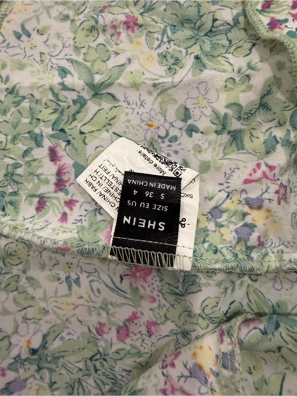 SHEIN Mint Green Floral Intimate Top with Multi-Color Print